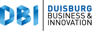 Logo der DBI in blau und schwarz.