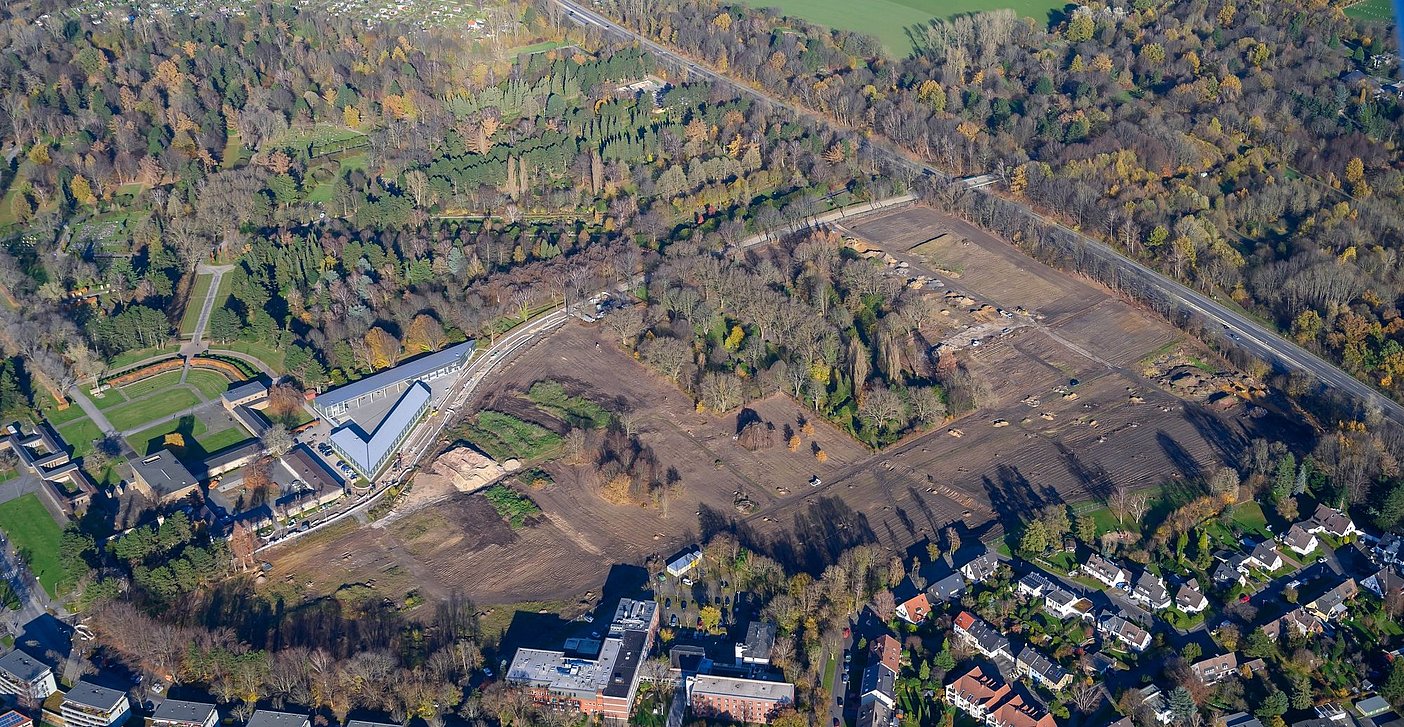 A construction area in Bochum from above.
