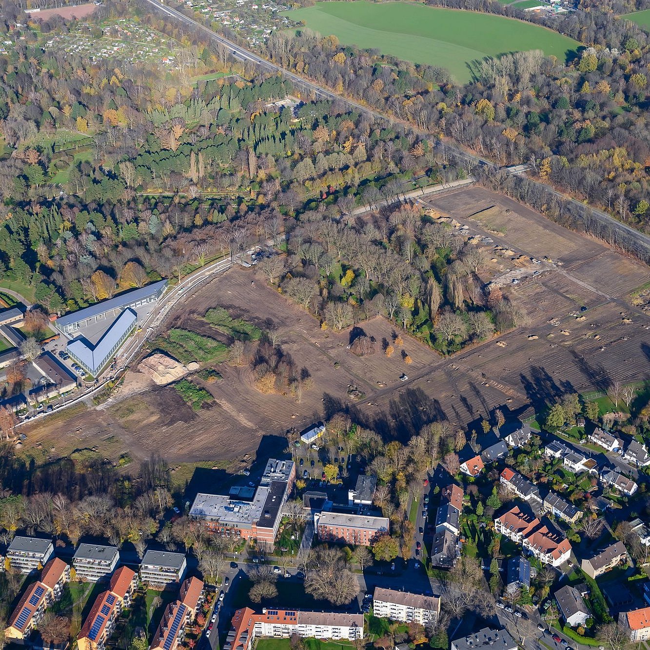 Ein Baugebiet in Bochum von oben.